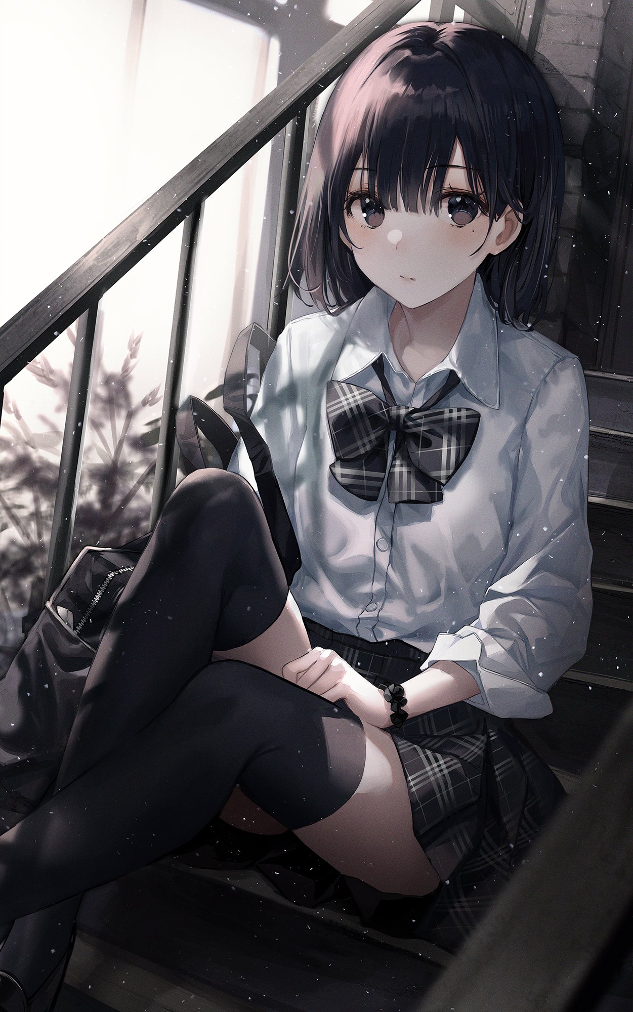 Yohaku Seifuku Skirt Lift Thighhighs Yande Re